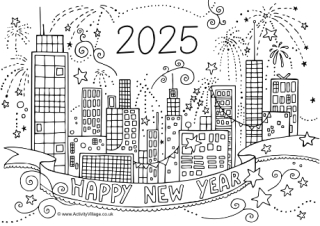 2025 City Colouring Page