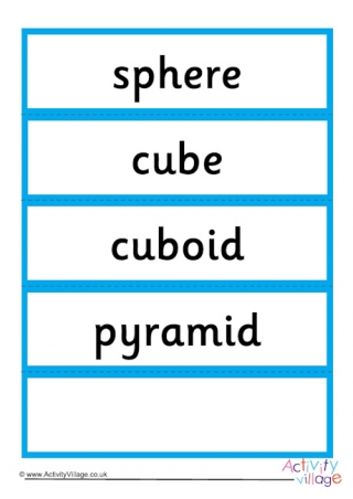 3d Shapes Word Mat First 4 Shapes