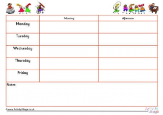 5 Day Weekly Schedule 10