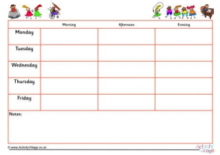 5 Day Weekly Schedule 9