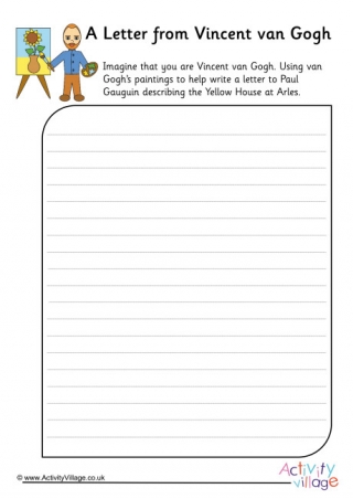 A Letter From Vincent van Gogh Worksheet