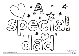 A Special Dad Colouring Page