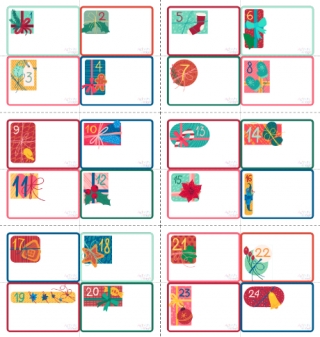 Advent Calendar Numbered Slips 1