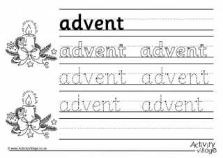 Advent Handwriting Worksheet