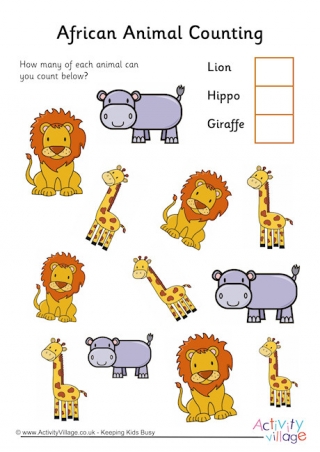 for shadow preschool worksheets matching Animal Big African Sorting and Small