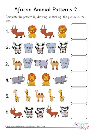 Animal Pattern Worksheets