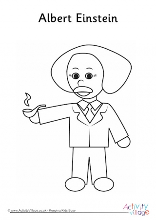 Albert Einstein Colouring Page