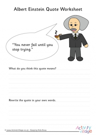 Albert Einstein Quote Worksheet 2