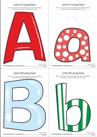 alphabet lacing card set