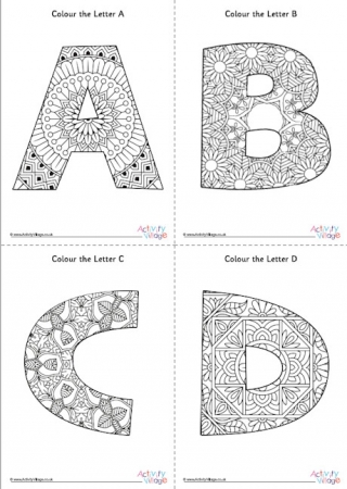 All Alphabet Mandala Colouring Pages