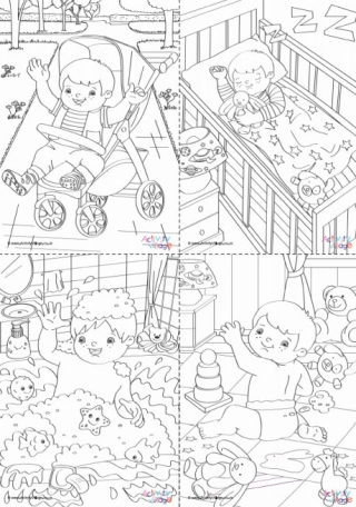 daily routine coloring pages