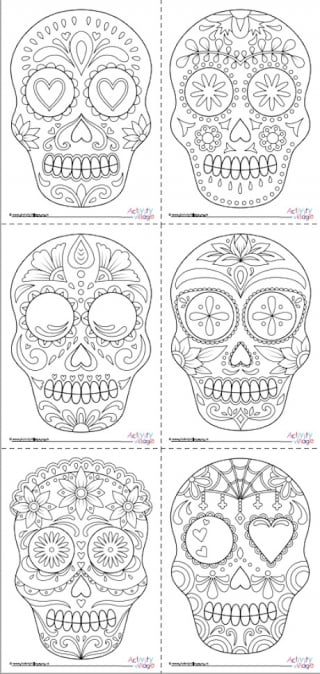 Day of the Dead Colouring Page 4