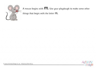 Alphabet Begin With The Letter M Playdough Mat