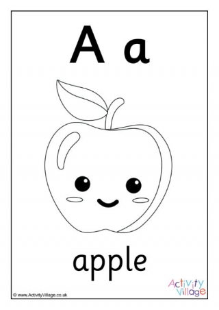 letter a apple coloring pages