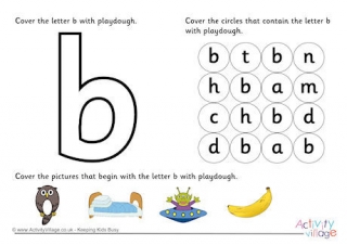 Alphabet Begin With The Letter B Playdough Mat