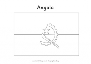 Angola Flag Colouring Page