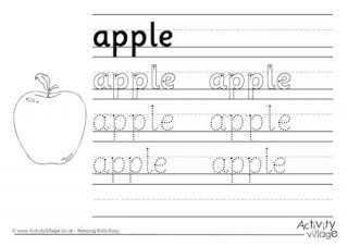 Apple Handwriting Worksheet