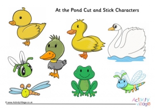 At the Pond Cut and Stick Characters