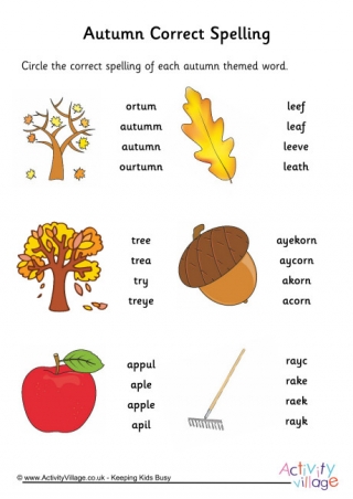 Autumn Worksheets