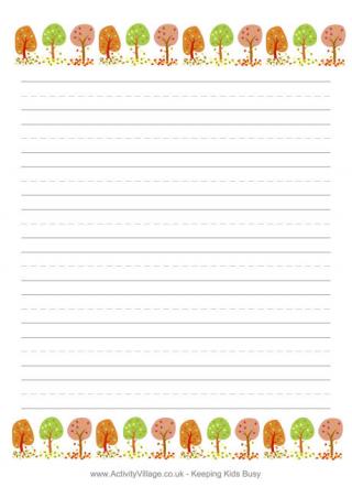Autumn Trees Writing Paper