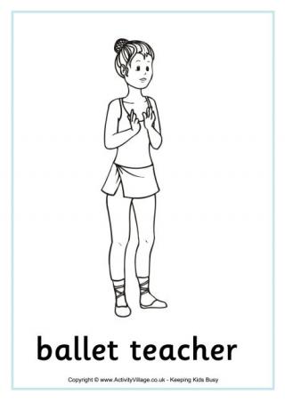 Ballet Teacher Colouring Page