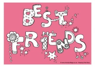 Best Friends Colouring Page 2