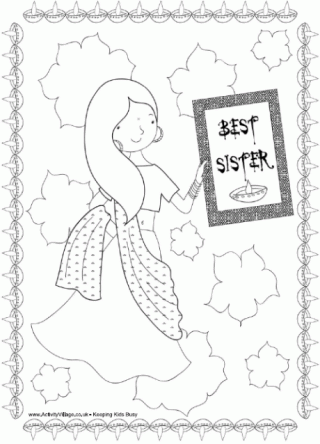 the word sister coloring pages