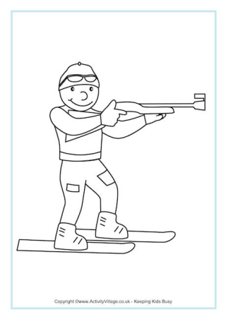 Biathlon Colouring Page