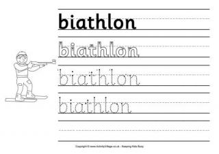 Biathlon Handwriting Worksheet