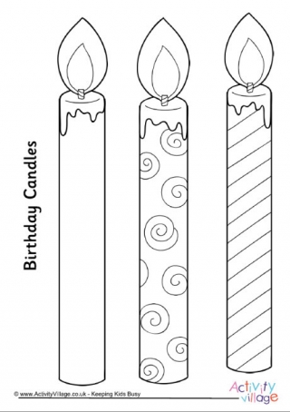 birthday candle coloring page