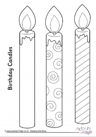 Birthday Candles Colouring Page 2