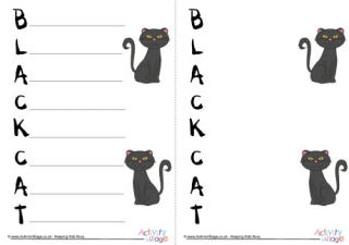 Black Cat Acrostic Poem Printable