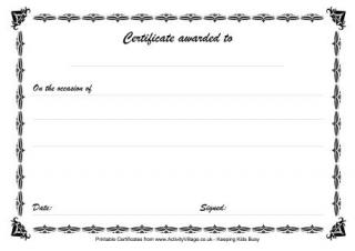 Printable Traditional Certificates For Kids