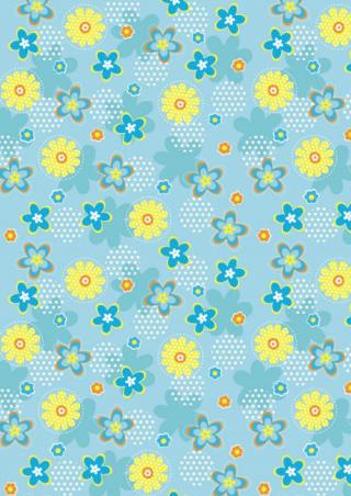 Free digital floral scrapbooking paper : blue flowers - ausdruckbares  Geschenkpapier - freebie