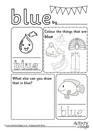 blue color things for kids