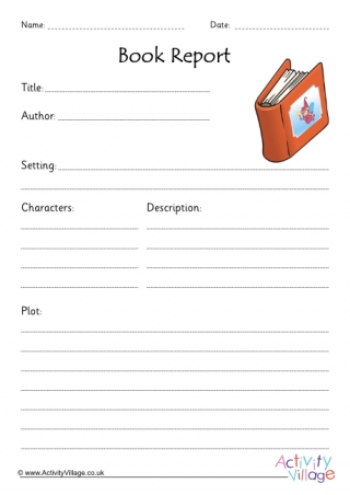 Printable Book Reports for Kids