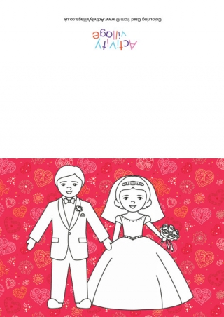 Bride And Groom Colour Pop Colouring Card