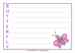 Butterfly Acrostic Poem Printable