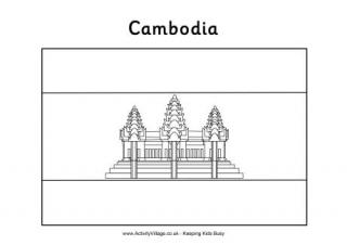 Cambodia Flag Colouring Page