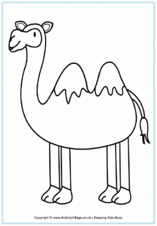 camel colouring page