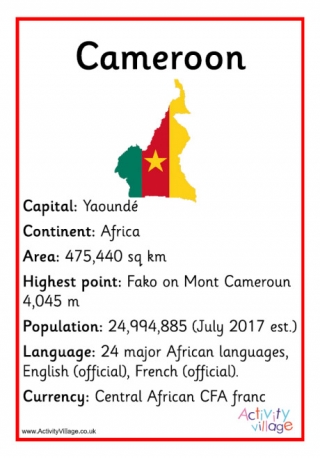 Download Cameroon - Printables and Fun Facts