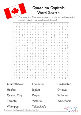 Canada Word Search