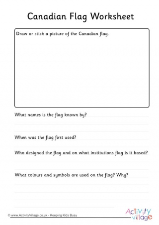 Canadian Flag Worksheet