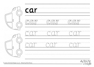 Transport Handwriting Worksheets