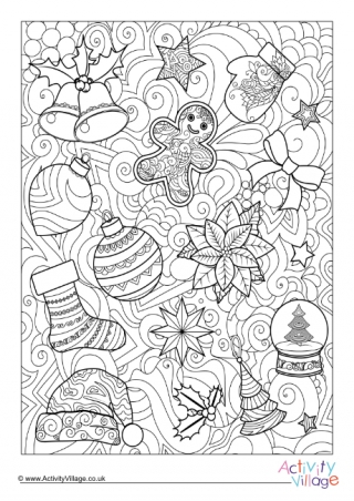 Christmas Fun Doodle Colouring Page