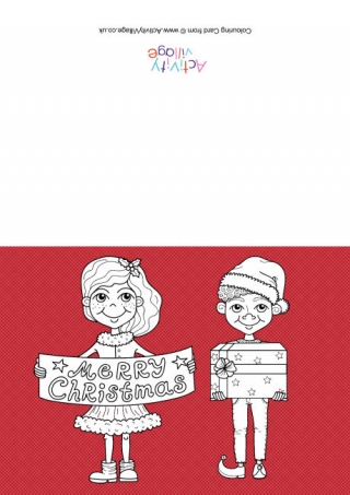 Christmas Kids Colour Pop Colouring Card