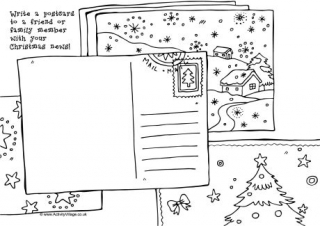 Christmas Postcard Doodle Page