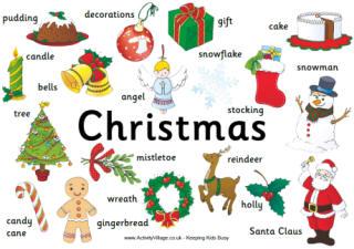 xmas worksheet vocabulary Activities  Printables Printable Christmas  Fun Christmas