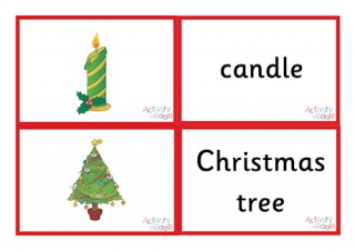Christmas Vocabulary Matching Cards