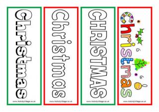 Christmas Word Bookmarks